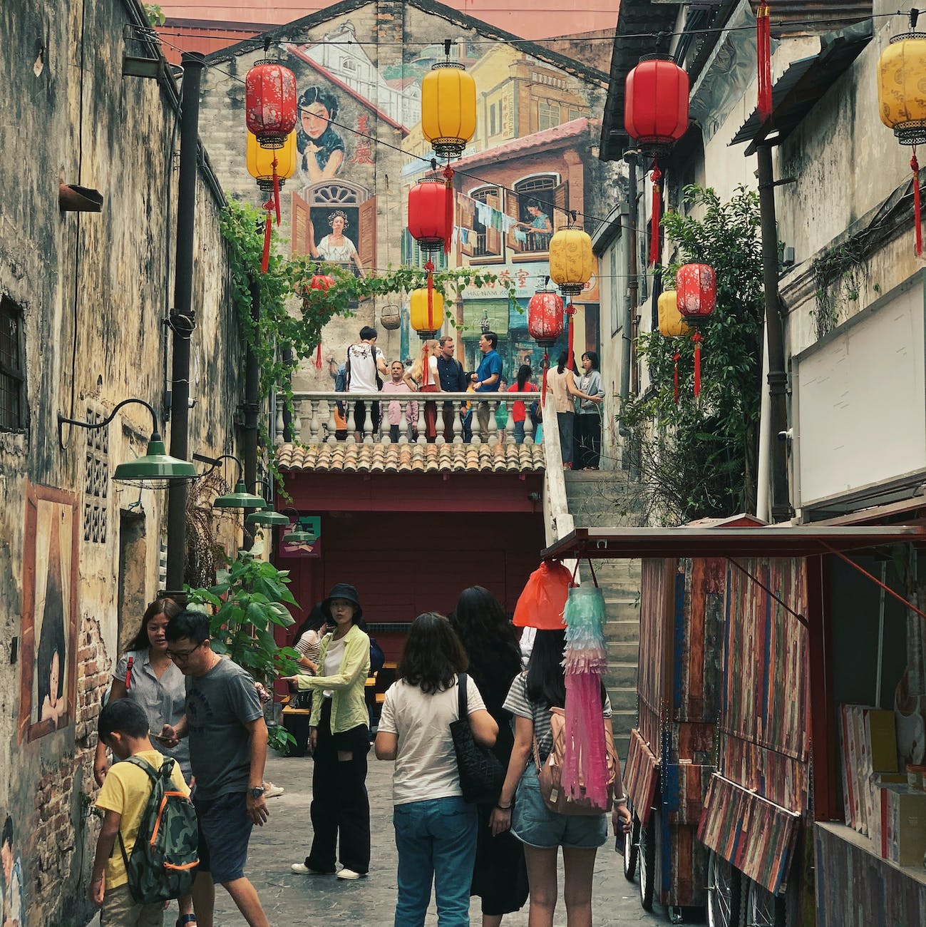 people standing on sidewalk